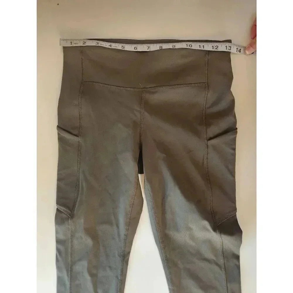 Lululemon Speed Up Crop- Leggings Dark Green Size 6